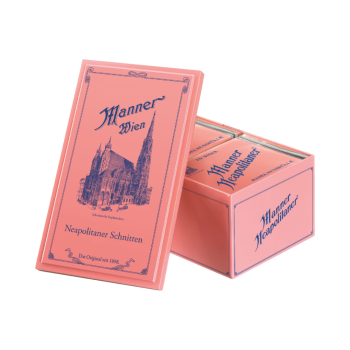 Manner Schnitten Original Neapolitaner, Nostalgiedose, 8 Packungen Packungen à 75 g, 600 Gramm Dose